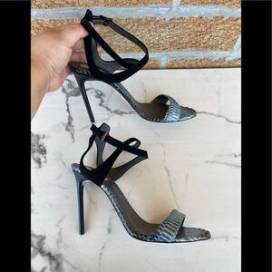 Reed Krakoff Snake and Suede Harness Sandal 391/2